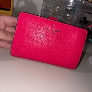 kate spade Hot Pink Pebbled Leather Bifold Wallet